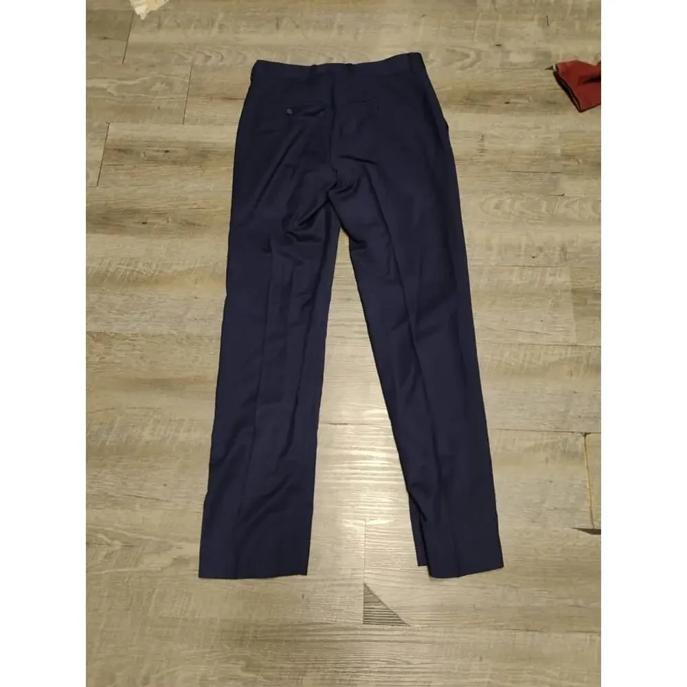 Egara Blue Extreme Slim Fit Suit Mens jacket Sz 36 short pant 29wX30 Rayon blen